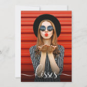 Valentijnsdag kussen met je selfie foto kaart (Voorkant)