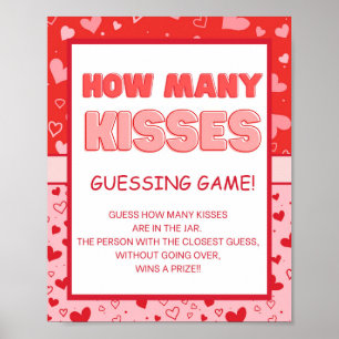 Valentijnsdag Kusses Guessing Spelbord Poster