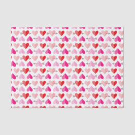 Valentijnsdag Kute harten en pijlen roze en rood Tissuepapier