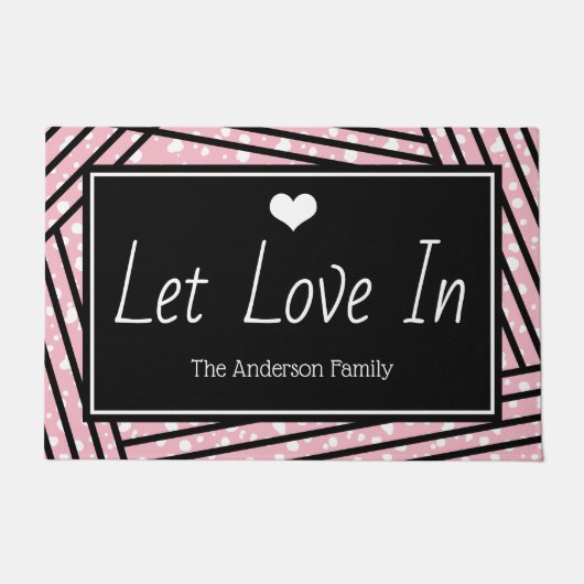 Valentijnsdag laat liefde binnen | Gepersonaliseer Deurmat (Voorkant)