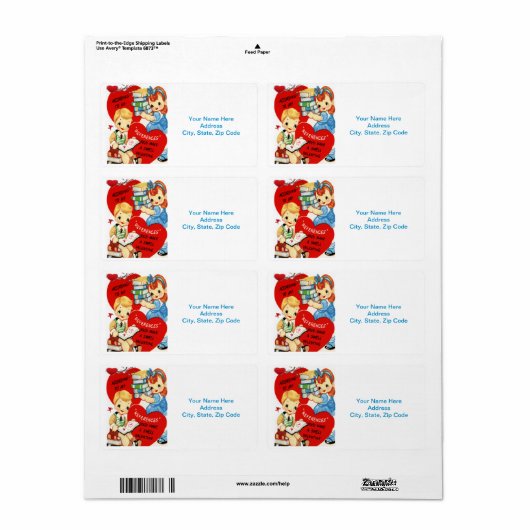 Valentijnsdag Labels (Full Sheet)