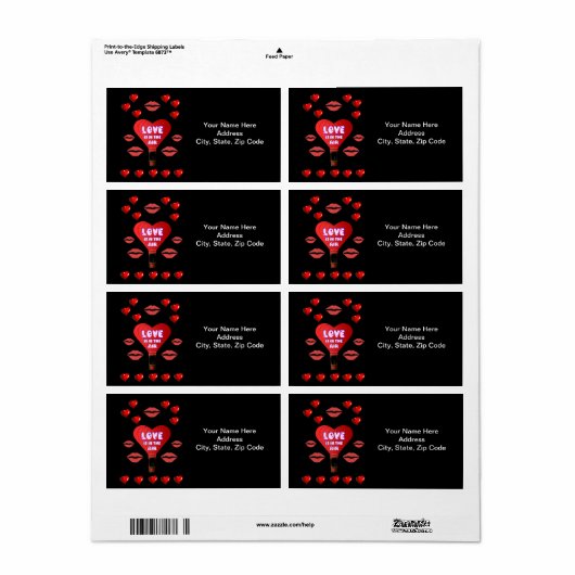 Valentijnsdag Labels (Full Sheet)