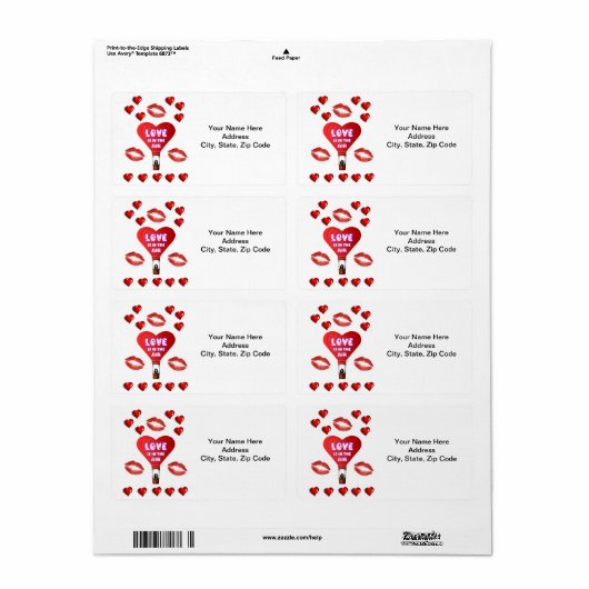 Valentijnsdag Labels  (Full Sheet)