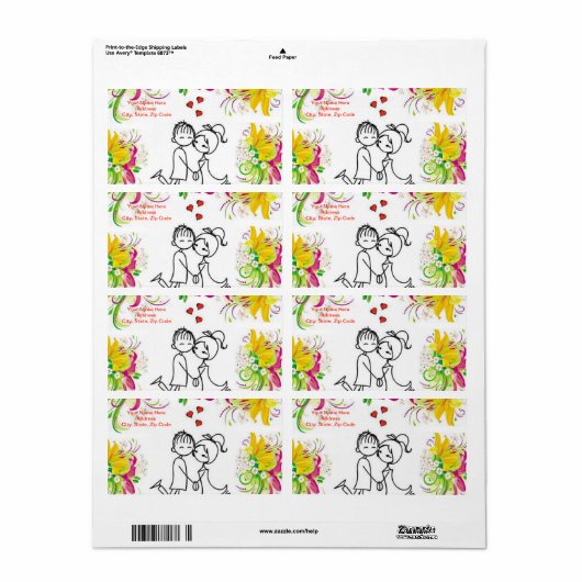 Valentijnsdag Labels (Full Sheet)