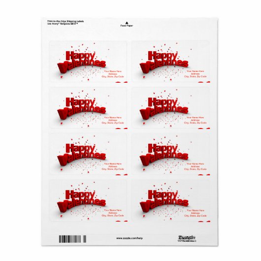 Valentijnsdag Labels (Full Sheet)