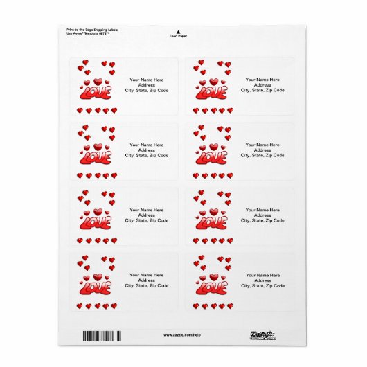 Valentijnsdag Labels  (Full Sheet)