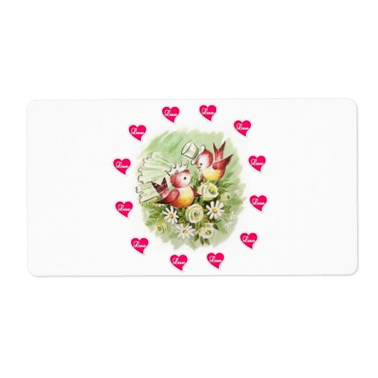 Valentijnsdag Labels  Bird (Voorkant)