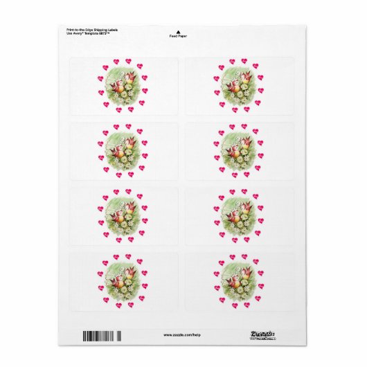 Valentijnsdag Labels  Bird (Full Sheet)