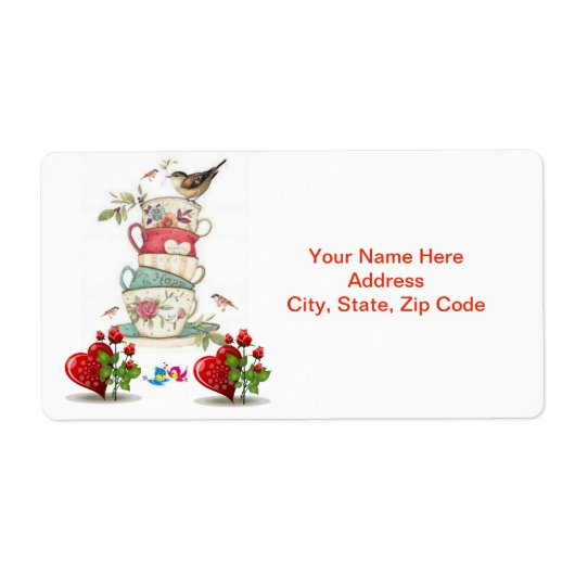 Valentijnsdag Labels Bird (Voorkant)