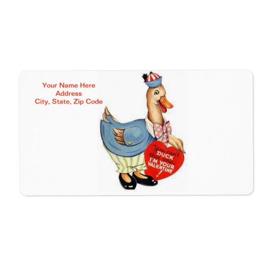 Valentijnsdag Labels  Duck (Voorkant)