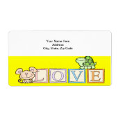 Valentijnsdag Labels - Geel schilderen (Voorkant)