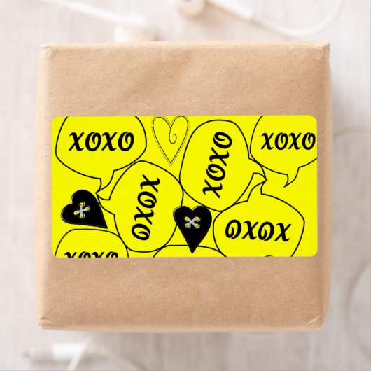 Valentijnsdag Labels Geel Xoxo (Insitu)