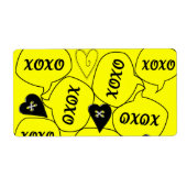 Valentijnsdag Labels Geel Xoxo (Voorkant)