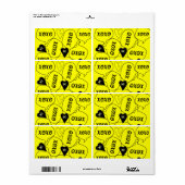 Valentijnsdag Labels Geel Xoxo (Full Sheet)
