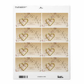 Valentijnsdag Labels Gold Heart (Full Sheet)