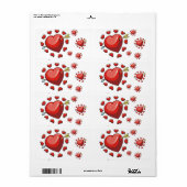 Valentijnsdag labels hart (Full Sheet)
