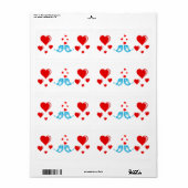 Valentijnsdag Labels hart Tortelduifjes (Full Sheet)