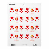 Valentijnsdag Labels harten (Full Sheet)