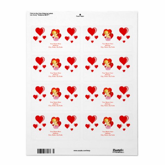 Valentijnsdag Labels harten (Full Sheet)