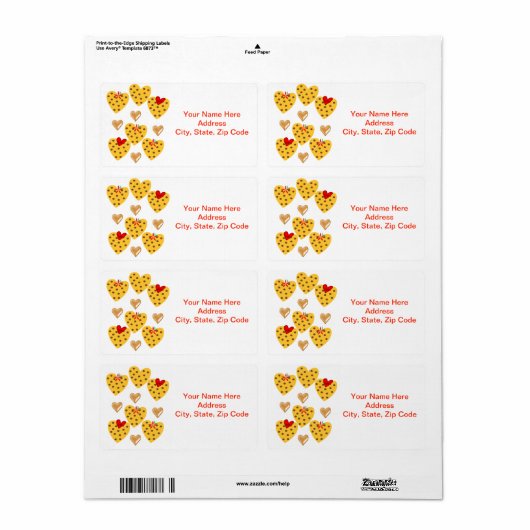 Valentijnsdag Labels harten (Full Sheet)