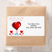 Valentijnsdag labels harten blauwe vogels (Insitu)