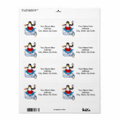 Valentijnsdag Labels Heart Penguin Hearts (Full Sheet)