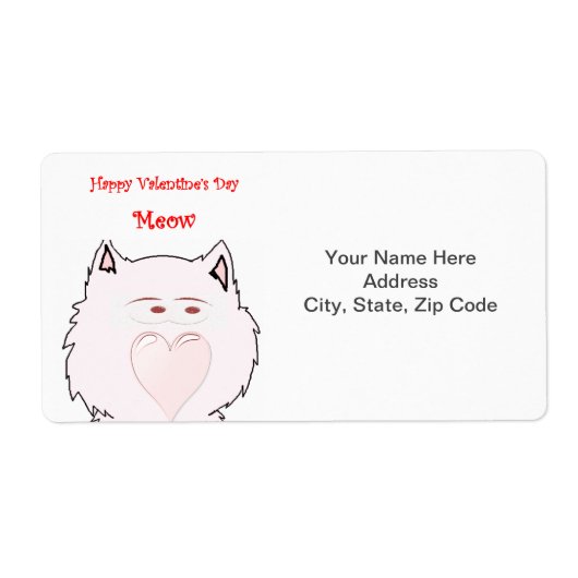 Valentijnsdag labels kat (Voorkant)