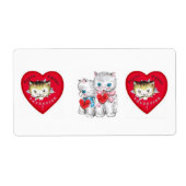 Valentijnsdag Labels  Kitten (Voorkant)