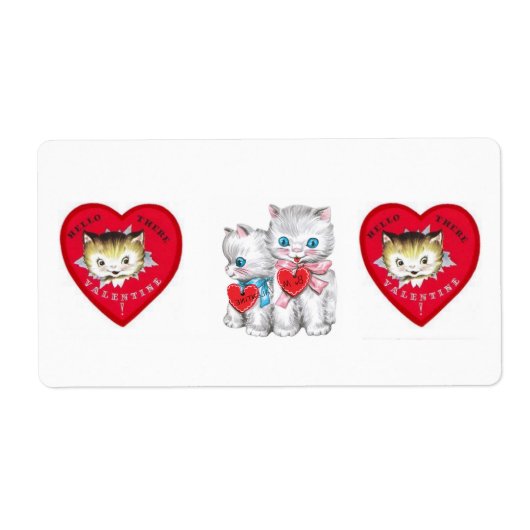 Valentijnsdag Labels Kitten (Voorkant)