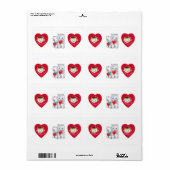 Valentijnsdag Labels Kitten (Full Sheet)