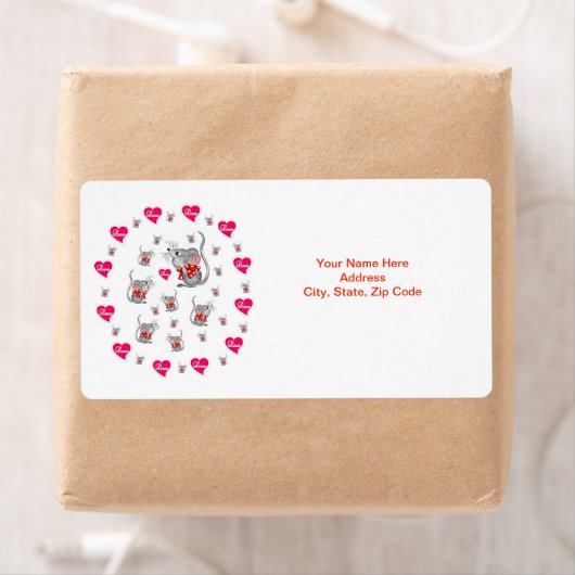 Valentijnsdag Labels Mice (Insitu)