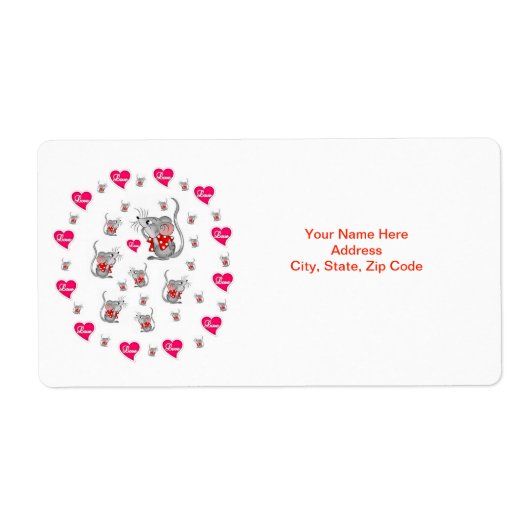 Valentijnsdag Labels Mice (Voorkant)