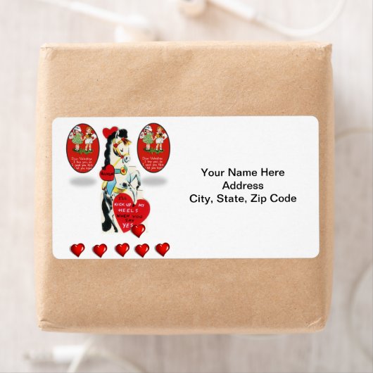 Valentijnsdag Labels  paard (Insitu)