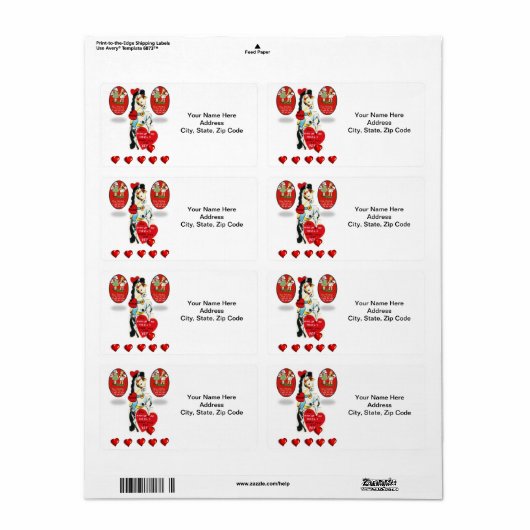 Valentijnsdag Labels  paard (Full Sheet)