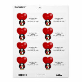 Valentijnsdag Labels Penguin (Full Sheet)