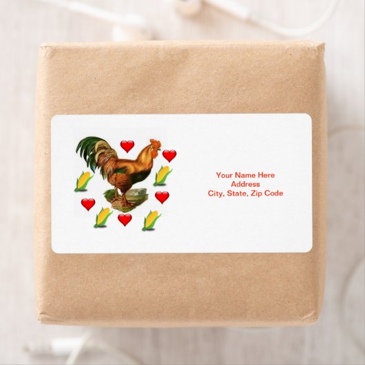 Valentijnsdag Labels  Rooster (Insitu)