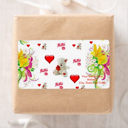 Valentijnsdag Labels Teddy Bear (Insitu)