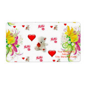 Valentijnsdag Labels Teddy Bear (Voorkant)