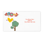 Valentijnsdag Labels Wees Van Mij Bomen Bloemig (Voorkant)