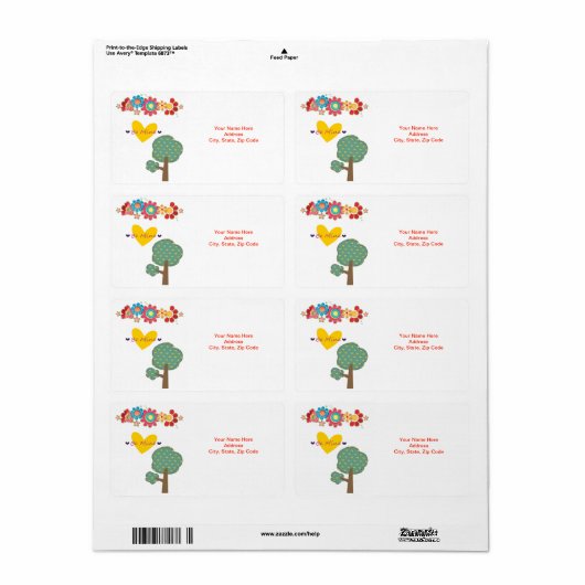 Valentijnsdag Labels Wees Van Mij Bomen Bloemig (Full Sheet)