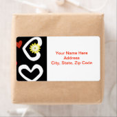 Valentijnsdag Labels White Hearts Black (Insitu)