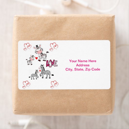Valentijnsdag Labels Zebra (Insitu)