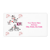 Valentijnsdag Labels Zebra (Voorkant)