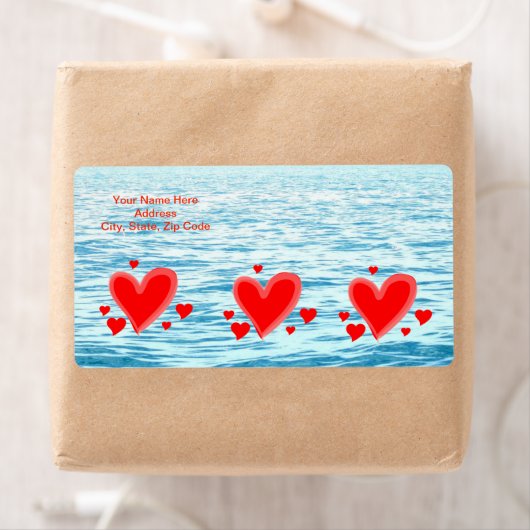 Valentijnsdag Labels Zee of Love Hearts (Insitu)