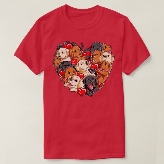 Valentijnsdag Labrador Heart Funny Dog Lover Manne T-shirt (Design voorkant)