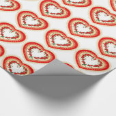 VALENTIJNSDAG LACE-HART MET RODE STROMEN CADEAUPAPIER (Hoek)