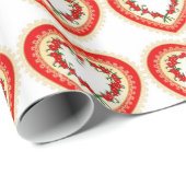 VALENTIJNSDAG LACE-HART MET RODE STROMEN CADEAUPAPIER (Rol Hoek)