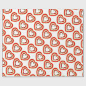 VALENTIJNSDAG LACE-HART MET RODE STROMEN CADEAUPAPIER (Vlak)