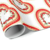 VALENTIJNSDAG LACE-HART MET RODE STROMEN CADEAUPAPIER (Rol Hoek)