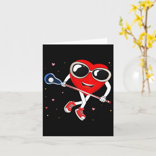 Valentijnsdag Lacrosse Valentijnsshirt Hart Lacros Kaart (Gele Bloem)